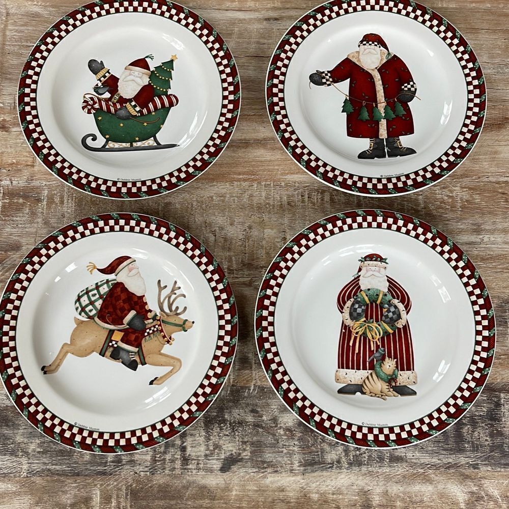 Debbie Mumm Santa’s Spirit set of 4 dessert salad plates